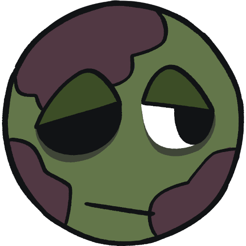  a round emoji face that is a zombie with a neutral expression. the skin is green with purple splotches, and one eye does not have an eyeball.